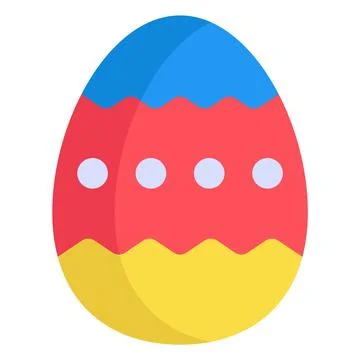 Easter egg flat line icon Illustrazione stock