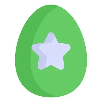 Easter egg flat line icon Illustrazione stock