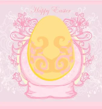 Easter egg on floral abstract background Illustrazione stock