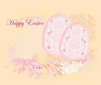 Easter egg on floral abstract background Illustrazione stock