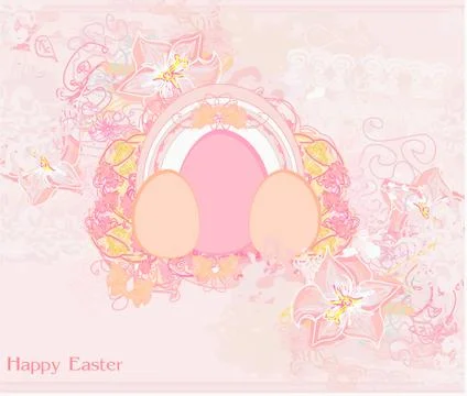 Easter egg on floral background 스톡 일러스트