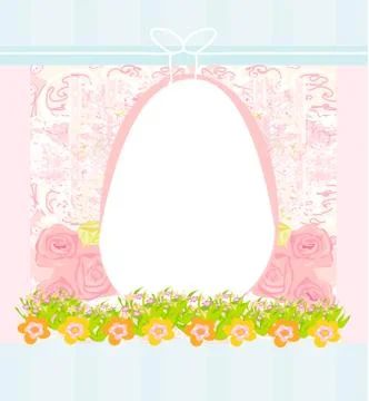 Easter Egg On floral Background Stock Illustration