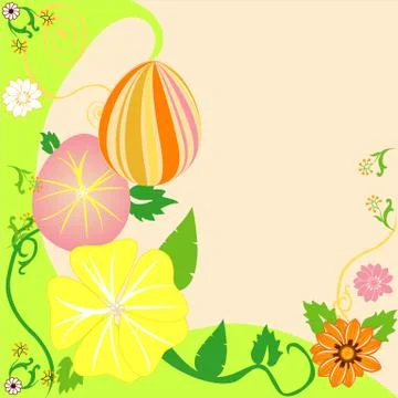 Easter Egg Floral Background  Stock Illustration