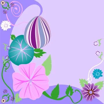 Easter Egg Floral Background Stock Illustration