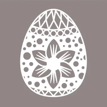 Easter Egg With Floral Pattern Stock Illustration