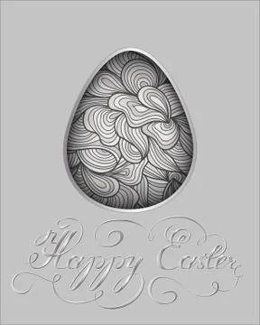 The Easter egg with a floral pattern ornament. Isolated vector egg embossed o Stockillustratie