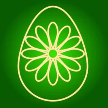 Easter egg with a flower  icon. Stock Illustration