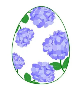 Easter egg with flower pattern. Happy easter day. Vector illustration Stock Illustration