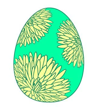 Easter egg with flower pattern. Happy easter day. Vector illustration Stock Illustration