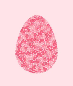 Easter egg with flowers Stock Illustration