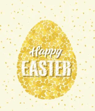 Easter egg with flowers Stock Illustration