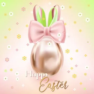 Easter Egg-Form Bunny in the flower confetti Stock Illustration