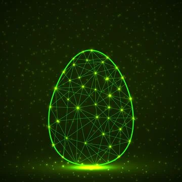 Easter egg form lines and triangles. Polygonal style. Vector illustration d.. Stock Illustration