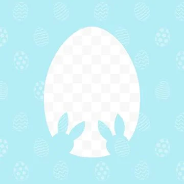 Easter egg frame with easter bunny ears. Иллюстрация