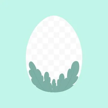 Easter egg frame with leaves cut out inside. Stock-Illustration