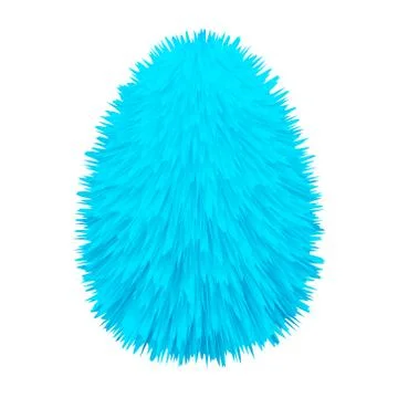 Easter egg fur blue decorative fluffy. Vector illustration isolated Stock Illustration