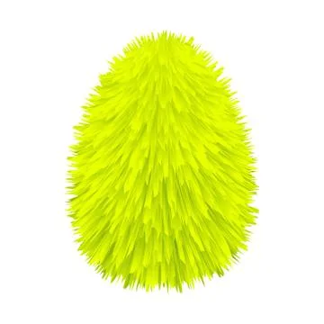 Easter egg fur yellow decorative. Vector illustration isolated Stock Illustration