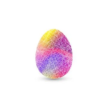 Easter egg in geometric style with abstract fluid gradient shapes trendy liquid イラスト素材