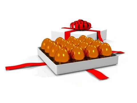 Easter egg in gift box 3d render イラスト素材