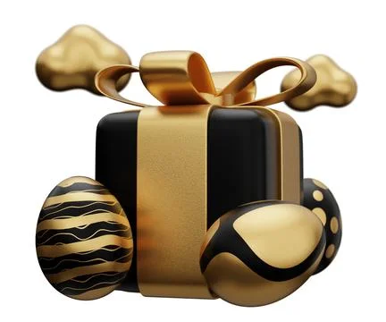 Easter egg gift box 3d illustration Stock Illustration