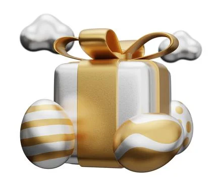 Easter egg gift box 3d illustration 스톡 일러스트