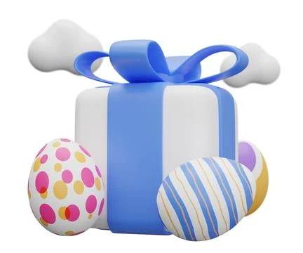 Easter egg gift box 3d illustration Illustrazione stock