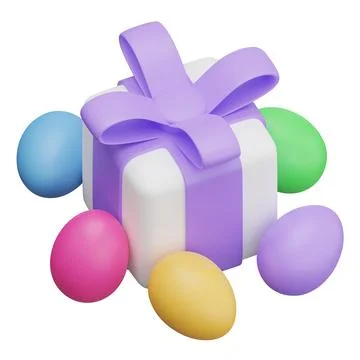 Easter egg gift box 3d isometric illustration Stock Illustration