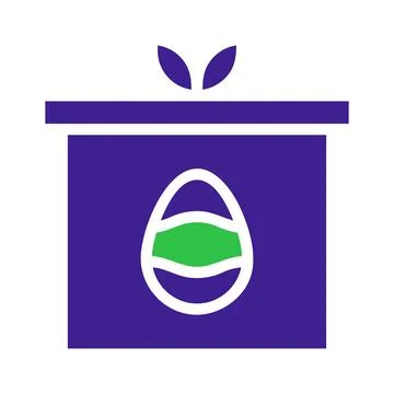 Easter egg gift box icon. Concept of surprise, celebration, and springtime. Stock Illustration