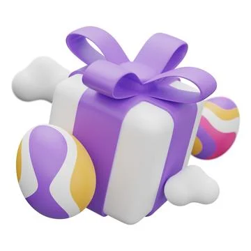 Easter egg gift box levitation 3d illustration 스톡 일러스트