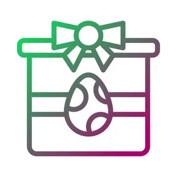 Easter Egg Gift Box Linear Icon Design Vector 스톡 일러스트