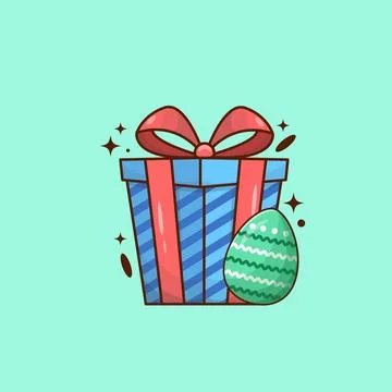 Easter Egg with Giftbox Vector Design Illustrazione stock