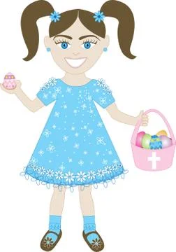 Easter Egg Girl  Stock Illustration