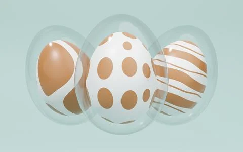 Easter egg in glass 3d render Stock Illustration