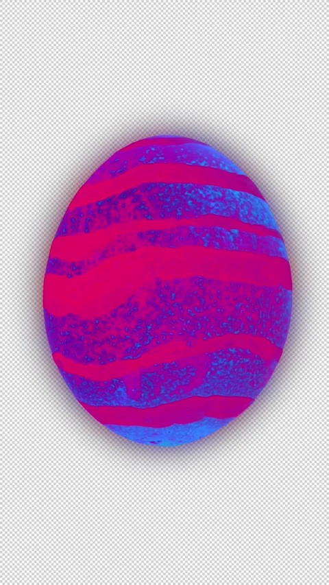 Easter Egg Glowing in Neon Ultraviolet Light Video stock 303504744