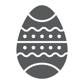 Easter egg glyph icon, decor and easter, painted egg sign, vector graphics, a Stock Illustration