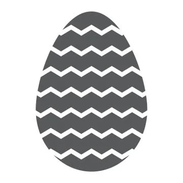 Easter egg glyph icon, decoration and easter, striped egg sign, vector graphics Stock Illustration