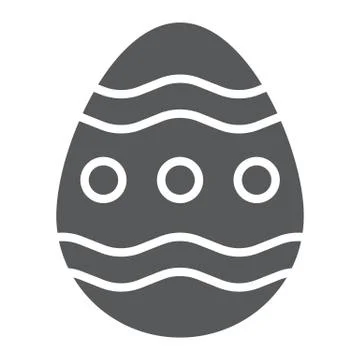 Easter egg glyph icon, easter and decoration, egg sign, vector graphics, a solid Stock Illustration