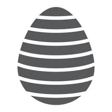 Easter egg glyph icon, easter and decoration, striped egg sign, vector graphics Stock Illustration