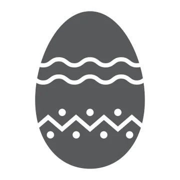 Easter Egg glyph icon, easter and holiday, decoration egg sign, vector graphics Stock Illustration