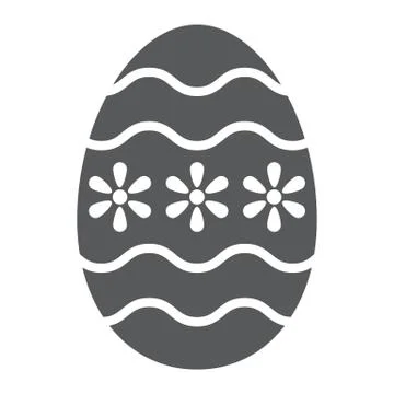 Easter Egg glyph icon, easter and holiday, decoration egg sign, vector graphics Stock Illustration