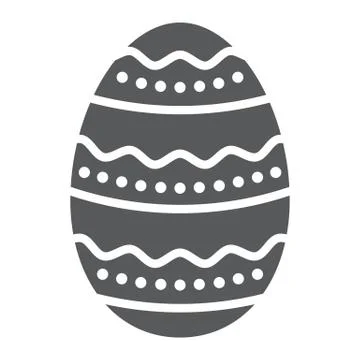 Easter Egg glyph icon, easter and holiday, decoration egg sign, vector graphics Stock Illustration