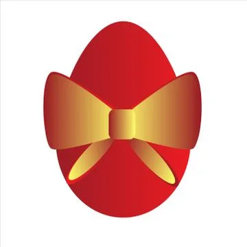 Easter egg with gold bow Ilustración de archivo