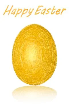 Easter egg of gold stripes on white background イラスト素材