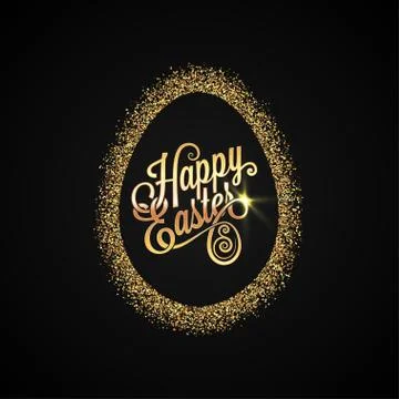 Easter Egg. Golden design Background Illustration