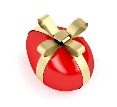 Easter egg with golden ribbon Stock Illustration