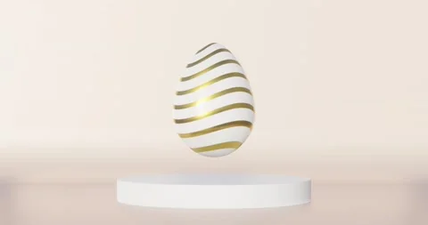 Easter egg with golden stripes pattern rotates and soars Stock Footage 151116325