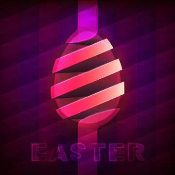 Easter egg graphics designed as a swirl around egg with text  Stock Illustration