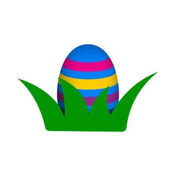 Easter Egg In Grass Icon Illustrazione stock
