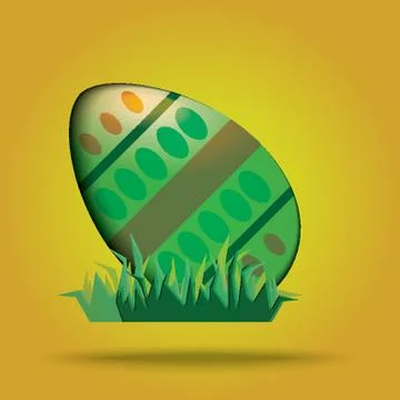 Easter Egg On Grass Stock Illustration