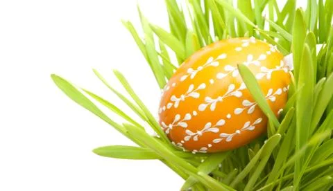 Easter egg in grass Stock Photos